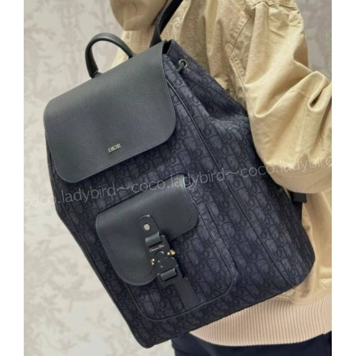 ★入手困難★お洒落♪☆Dior☆SADDLE バッグ グレー/ネイビー DIOR | Saddle フラップ付き バックパック ディオール