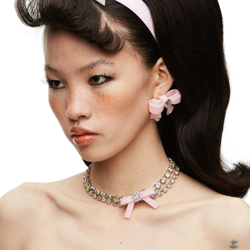 YVMIN X SHUSHUTONG / Rubber Bow Gemstone Necklace