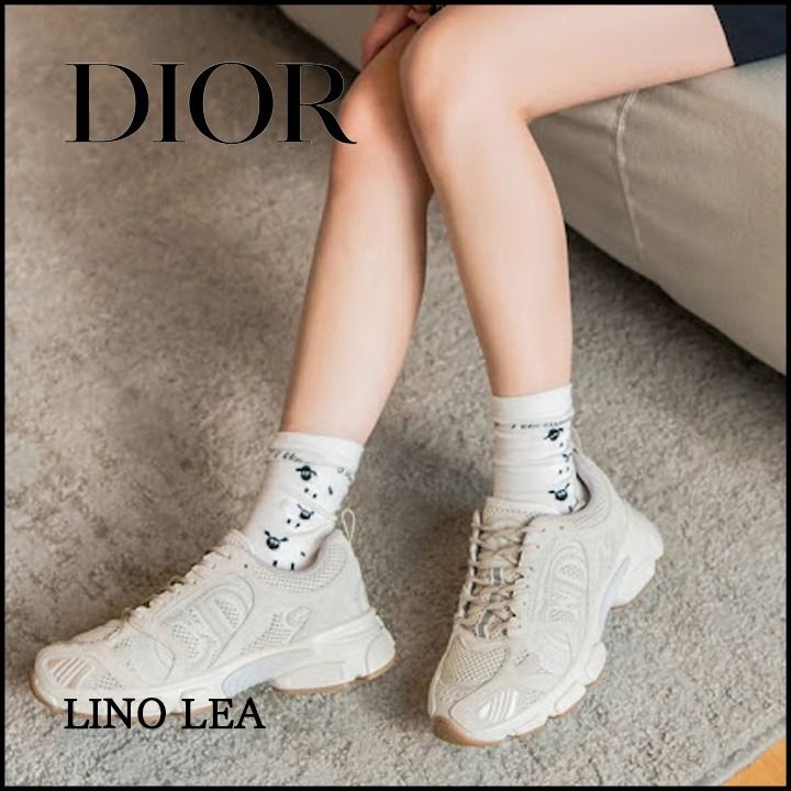 Dior Chrono Sneaker Mesh with White and Black Leather-Effect