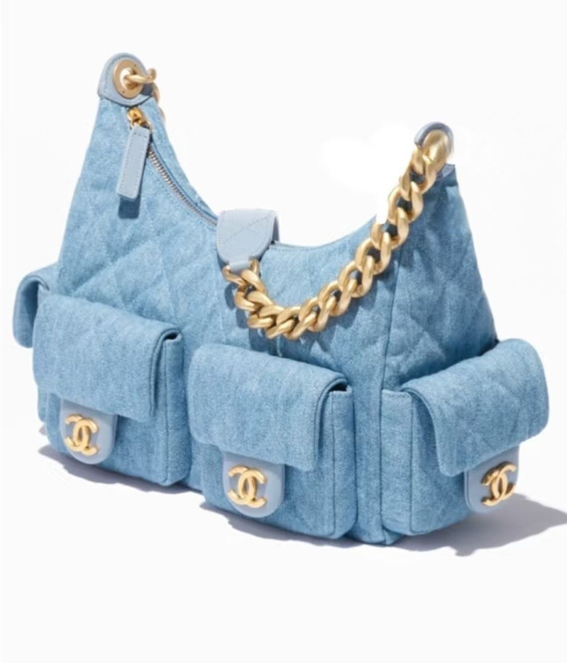 SNSで話題◇ポケットも可愛い♪】CHANEL デニムホーボーバック