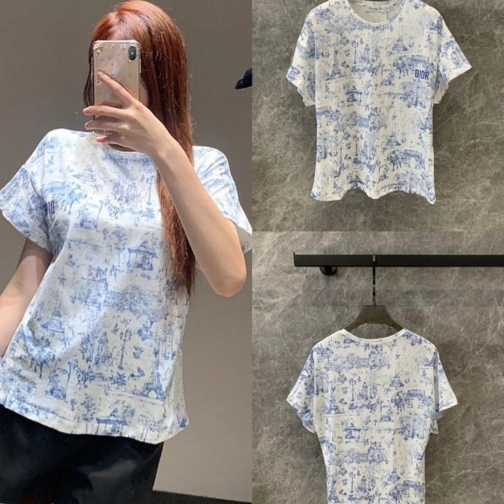 ◆グラフィカル【 Louis Vuitton 】プリントコットンピケTシャツ デザイン性抜群☆】Louis VuittonプリントコットンピケTシャツ