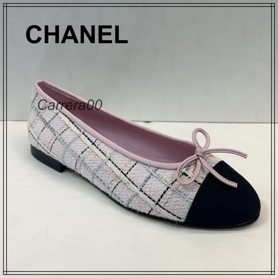 CHANEL シャネル バレリーナ ツイード 36.5 フラットシューズ