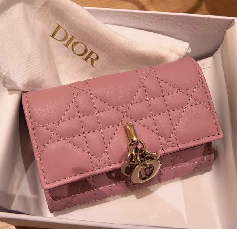 Dior ディオール 日本限定My Dior Glycine 折り財布 ピンク