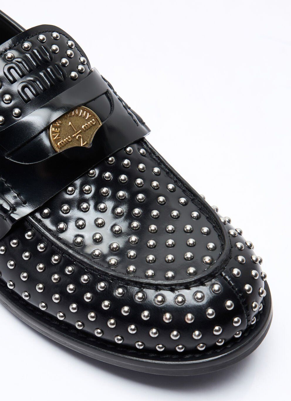ミュウミュウ MIUMIU CALZATURE DONNA スタッズ ローファー 厚底
