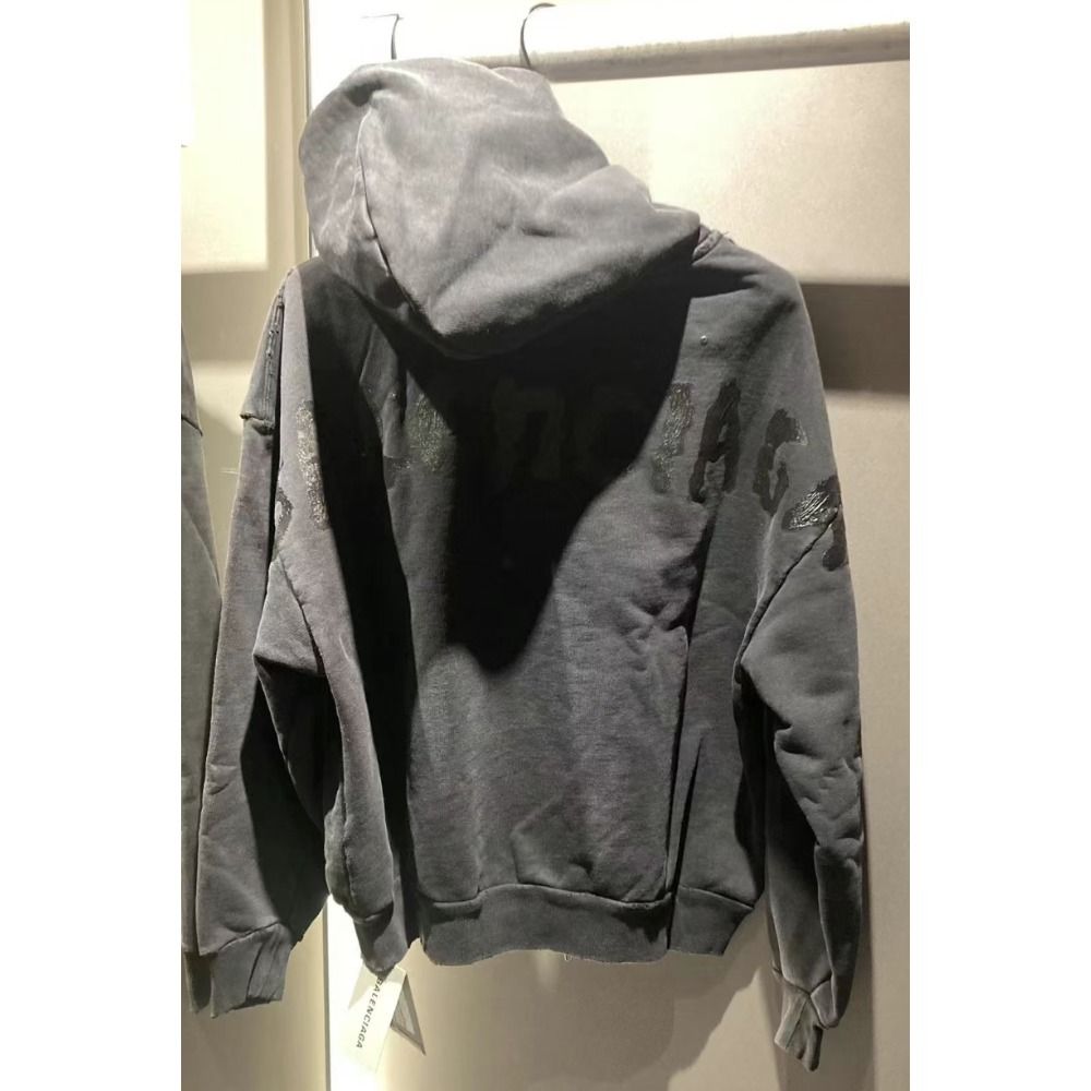 ブラックモード》【BALENCIAGA】Painted ジップアップ Hoodie