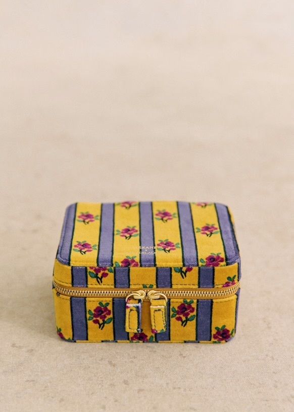 Sézane 新品未使用 花柄ジュエリーボックス フラワー刺繍ジュエリーボックス - セージ - コットン - Sézane