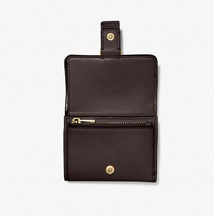 Michael Kors☆ 本革レザー＆モノグラム・三つ折り財布 Michael Kors】本革レザー バックル 三つ折り財布 関税込み