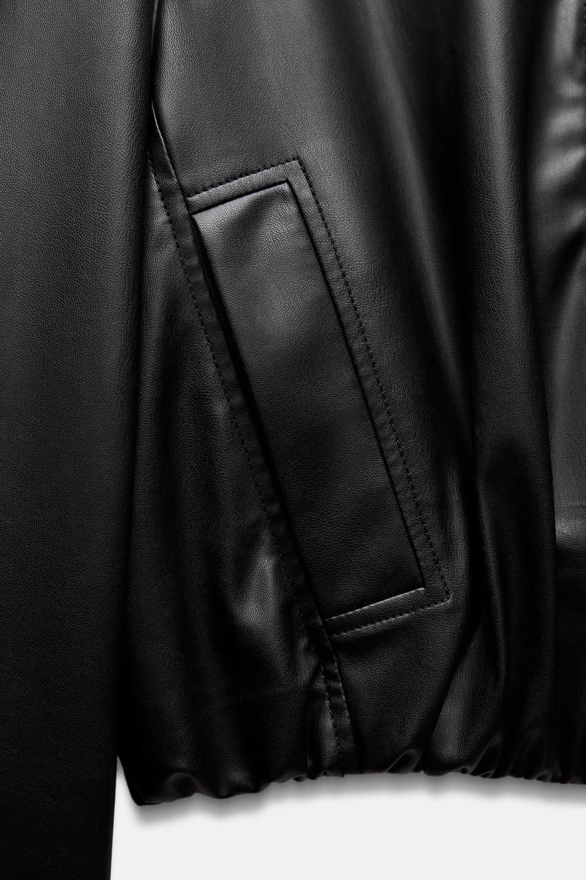 ☆ドイツ発*ZARA*新作*ハイネックフェイクレザージャケット