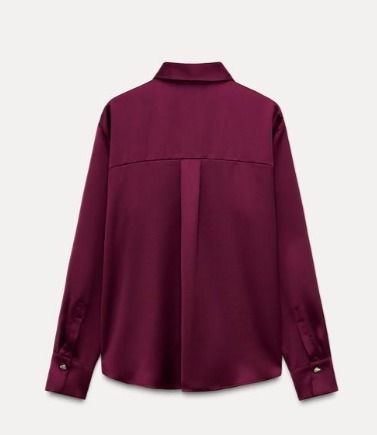 スペイン発送 ZARA ゴールドボタン付きサテンシャツ 今季新作