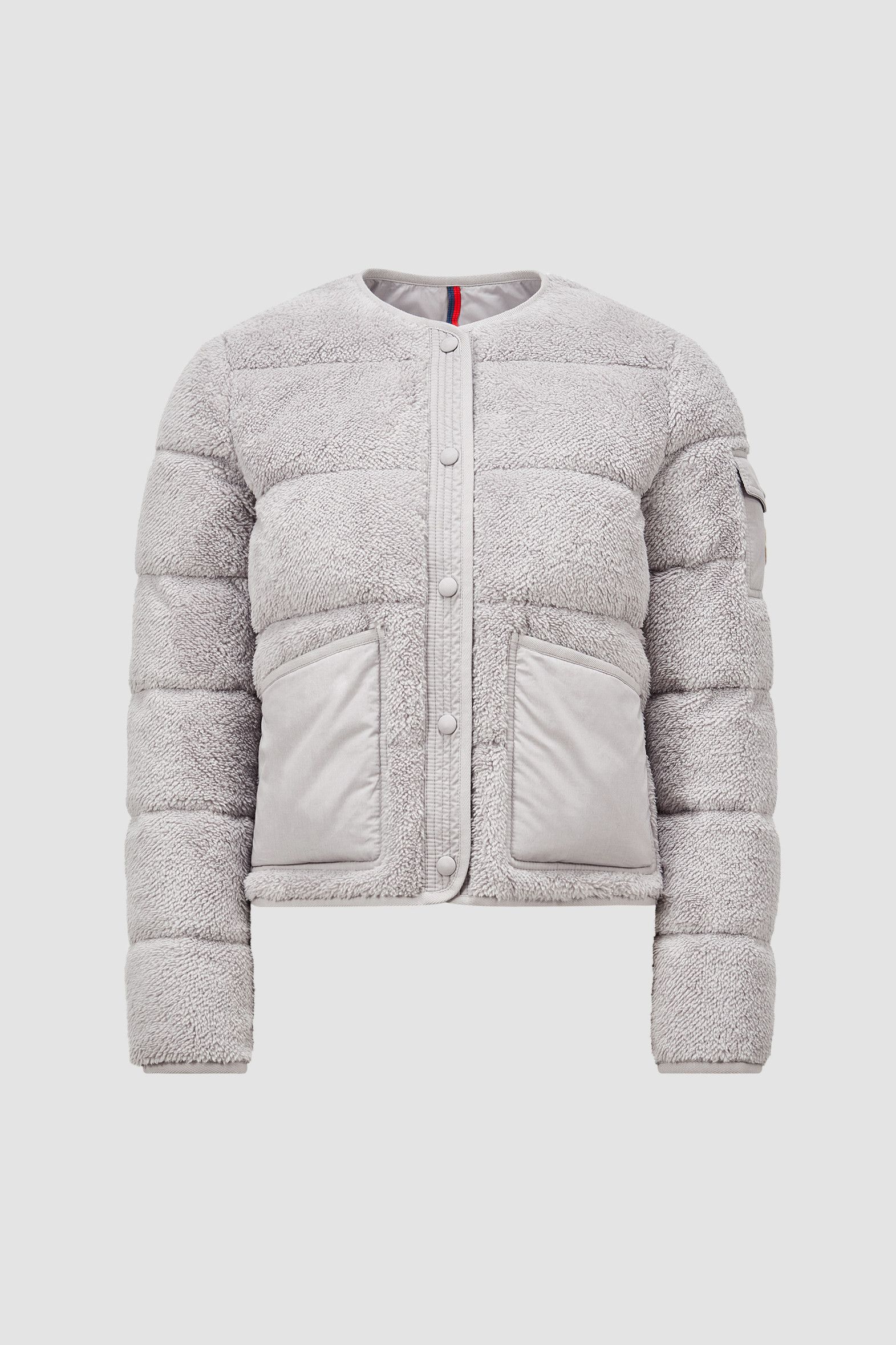 MONCLER ショートダウンジャケット ふわふわテディ素材 Polignac ホワイト Polignacショートダウンジャケット : ショートダウン