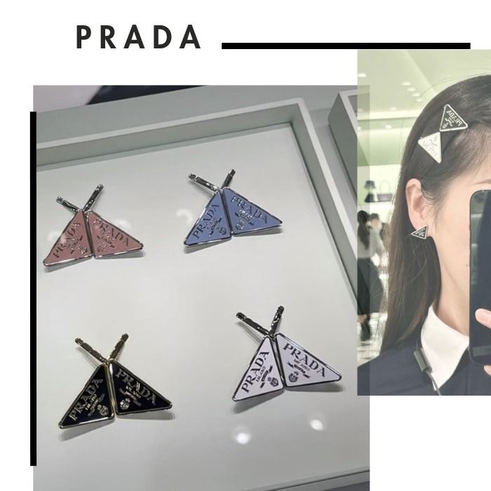 ☆PRADA☆プラダ 三角ロゴ ヘアピン (PRADA/ヘアアクセサリー