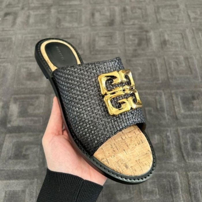 ラフィア使用！Givency□4Gリキッドフラットミュール サンダル