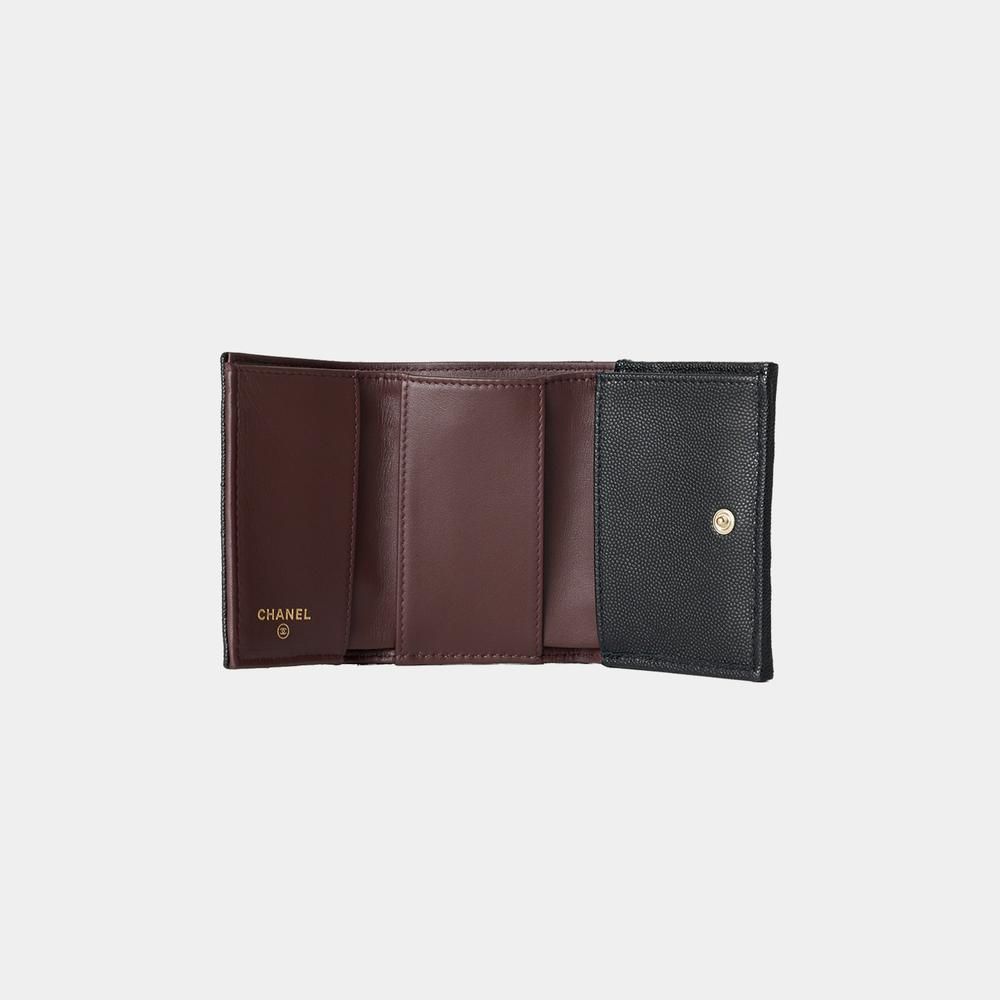 CHANEL♡三つ折り財布 キルティングレザー (CHANEL/折りたたみ