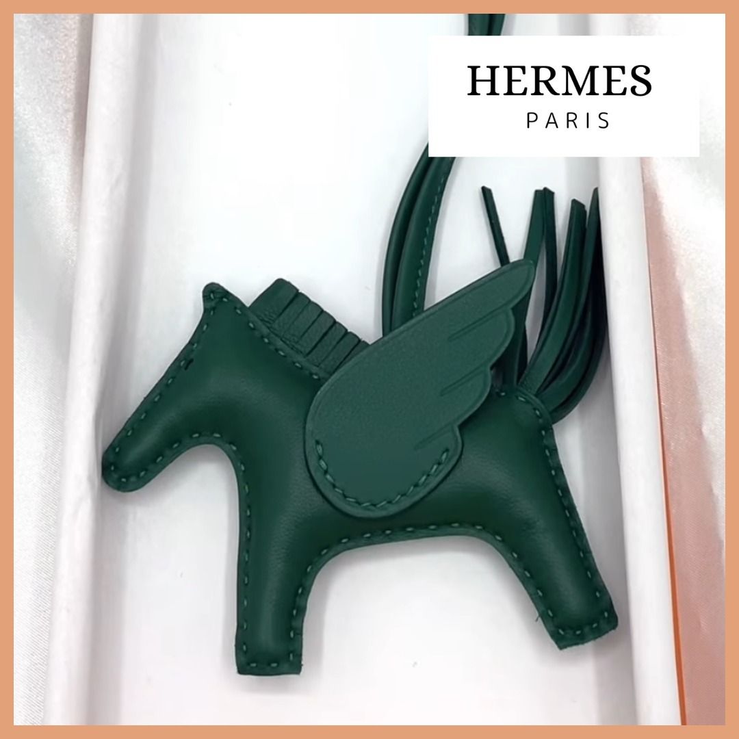 希少 モノトーン【HERMES】 ペガサス ロデオ MM バッグチャーム 希少カラー♡ HERMES ロデオ ペガサス チャーム MMサイズ