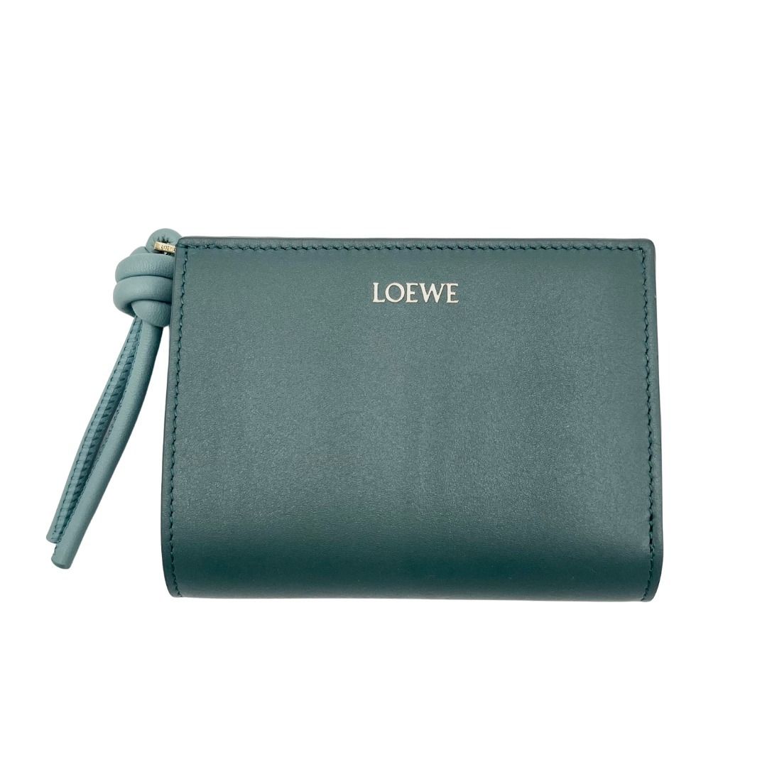 ◆LOEWE NEW◆ノット レザー ウォレット/SAND＆TROPICAL GREEN◆ LOEWE】ロエベ ノット ジップアラウンド ウォレット (LOEWE/長