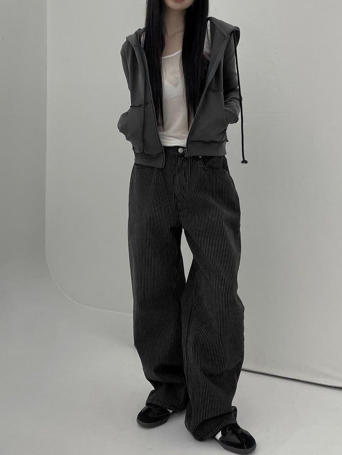 【THEAIRTOWN】マイルドワイドデニムパンツ♡ DENIM WIDE PANTS HIGH(34 INDIGO): BOTTOMSjosemoon