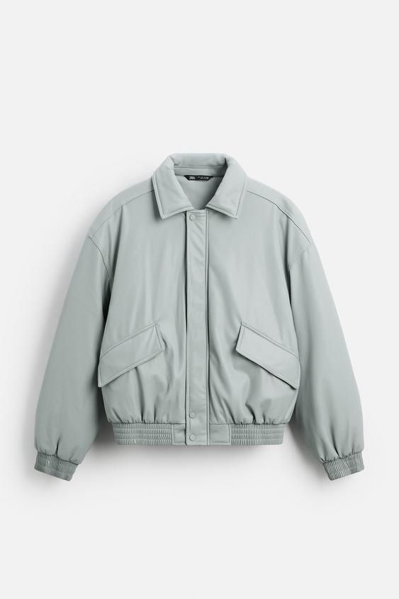 コーデの主役に ZARA フェイクレザー キルティングジャケット