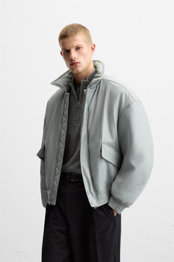 新品タグ付き未使用】ZARA ショートキルティングフェイクレザー