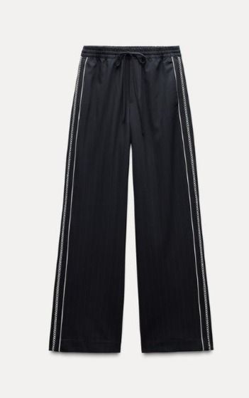 スペイン発送 ZARA サイドバンド付きパジャマパンツ カジュアル