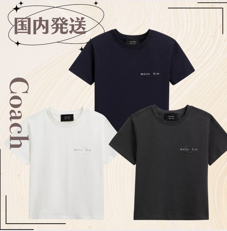 【Coach X Matin Kim】★大人気★ コラボ限定クロップドTシャツ Coach×MATIN KIM】ワックスド クロップド Tシャツ (Coach/T