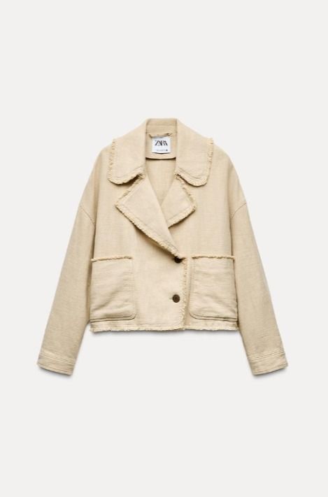 ☆ZARA☆Frayed Crop Jumper☆Sand 8280/733/711 (ZARA/トップス