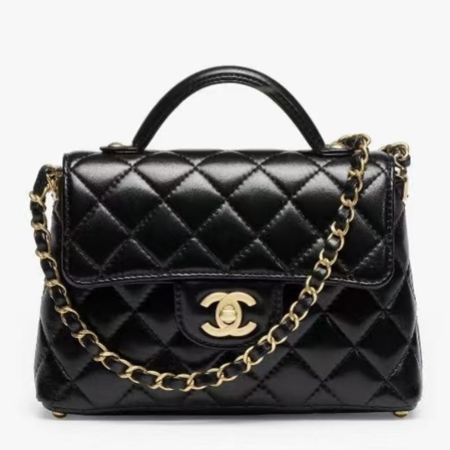上品エレガント【CHANEL】トップハンドル フラップ ハンドバッグ