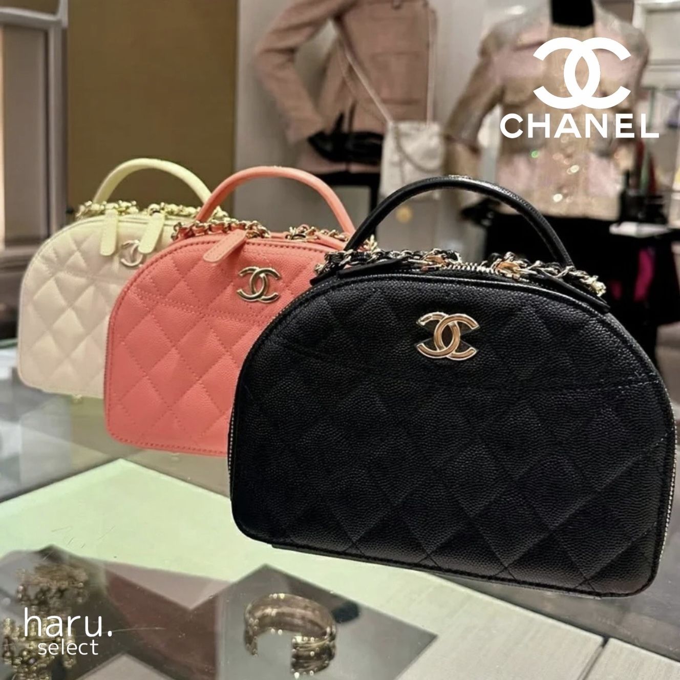 可愛い♡上品【CHANEL】ジップタイプ バニティケース (CHANEL