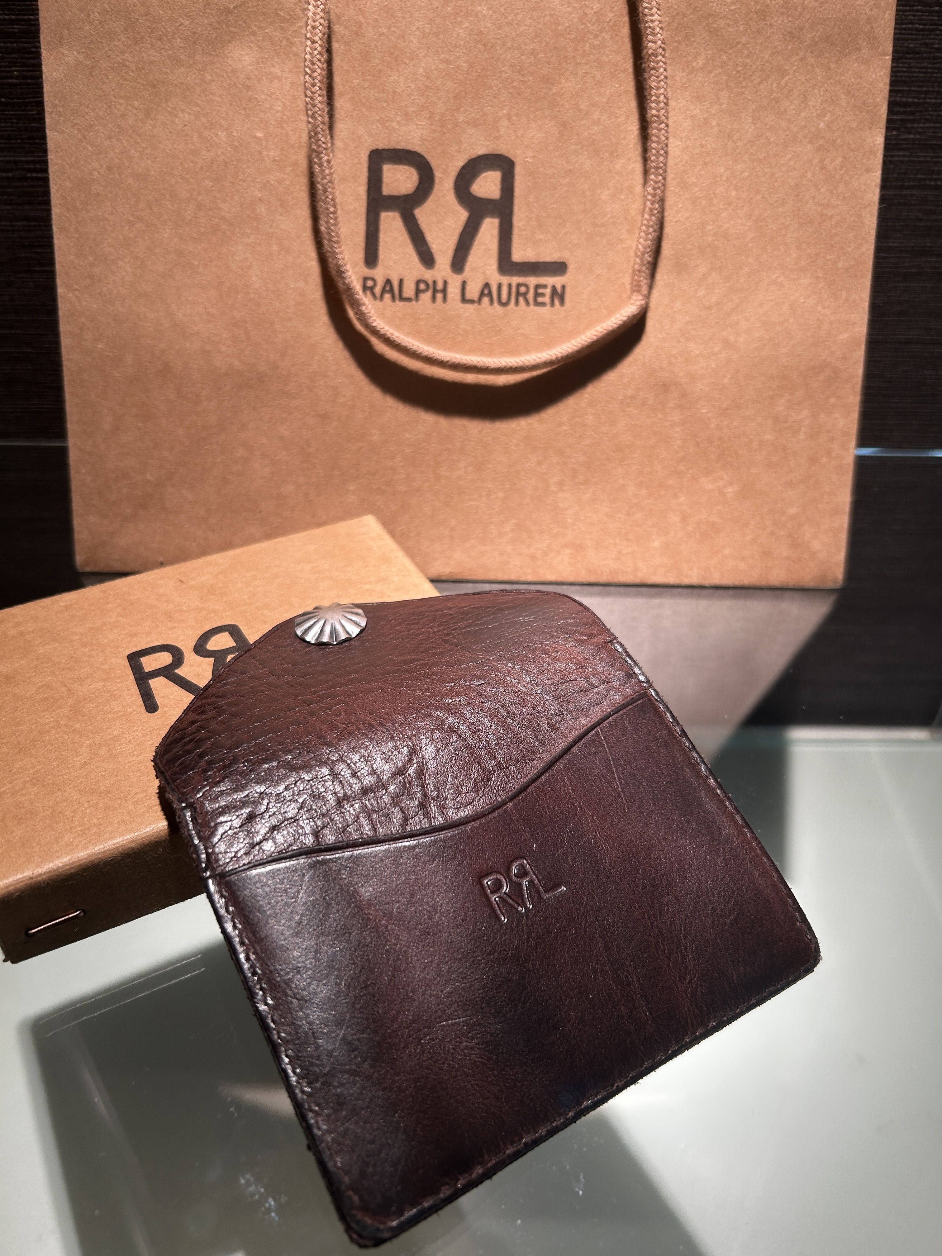 ギフトに【RRL ダブルアールエル】レザー カード ケース (RRL