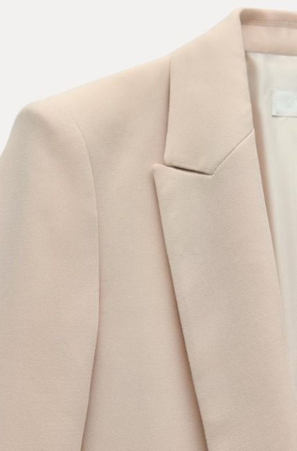 スペイン発送 ZARA ロールアップスリーブブレザー 土色 今季新作