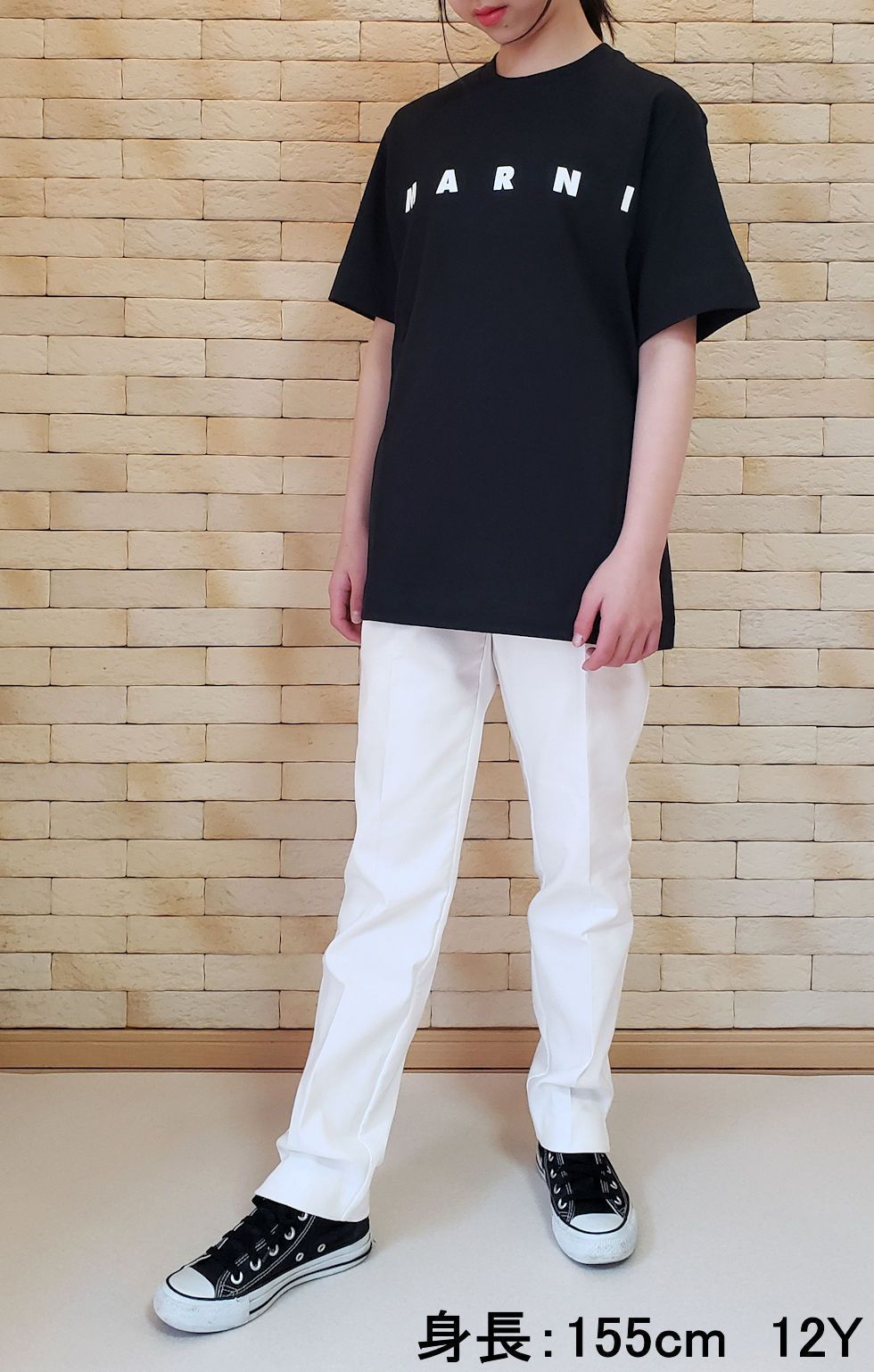 大人もOK! MARNI 半袖 ロゴ クロップド Tシャツ 12Y 150