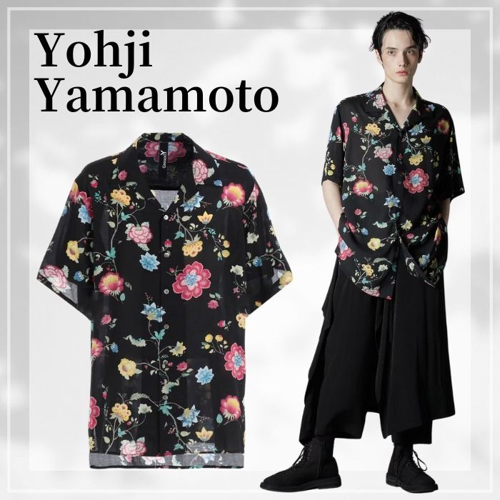 yohji yamamoto - Yohji Yamamoto [HN-T18-273 / 顔柄丸首半袖A