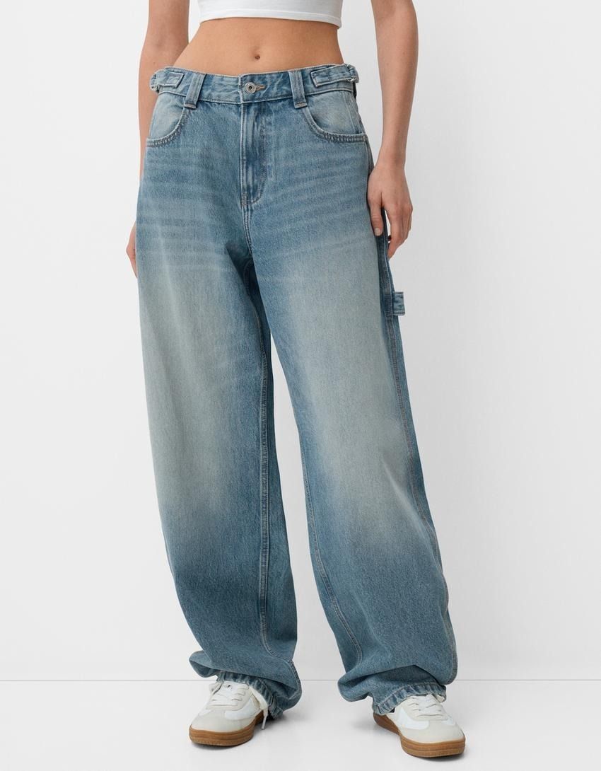 ☆ドイツ発*BERSHKA*アジャスタブルバルーンフィットデニム/LB