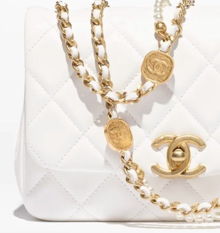 上品エレガント【CHANEL】CCロゴ パールチェーン フラップバッグ