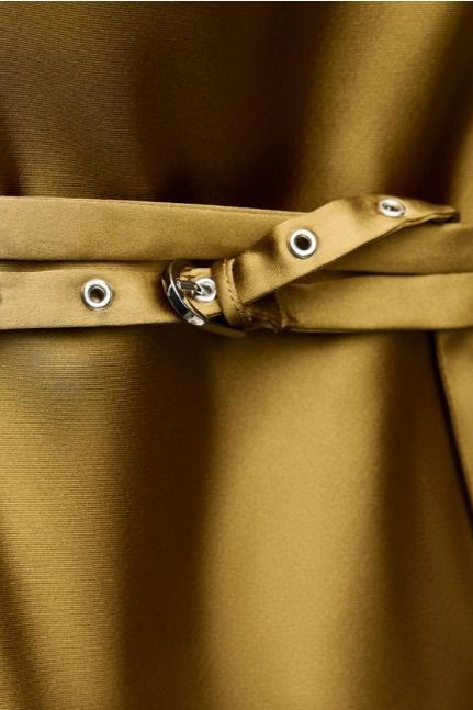 スペイン発送 ZARA ベルト付きサテンミディドレス 上品シンプル スペイン発送 ZARA ベルト付きサテンミディドレス 上品シンプル
