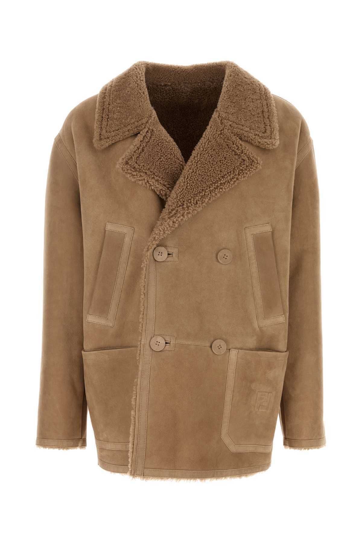 Fendi Camel Shearling Jacket (FENDI/レザージャケット