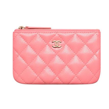 マチ有り使いやすい【CHANEL】クラシック スモールジップポーチ Classic small zipped pouch - Grained shiny calfskin & gold
