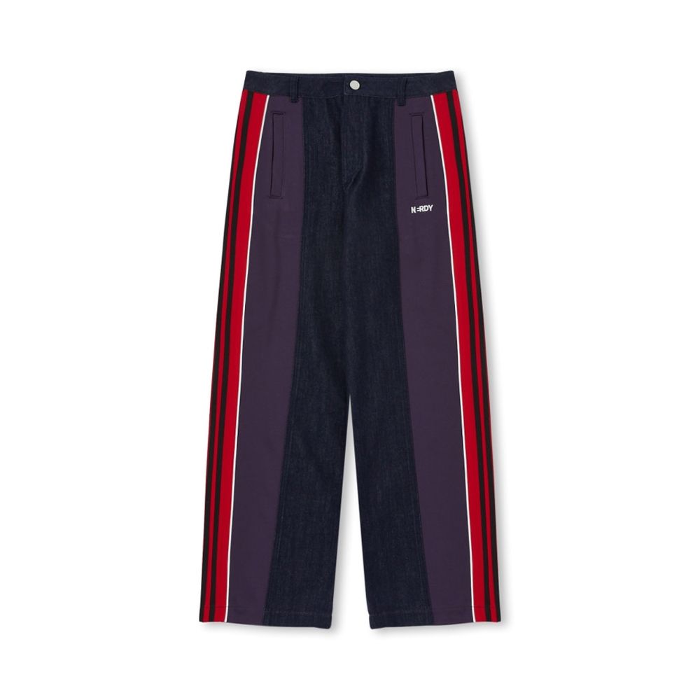 NERDY ノルディ★UNI DENIM MIX TRACK SET★トップパンツセット THE 8着用] NERDY☆UNI DENIM MIX TRACK SET☆セットアップ
