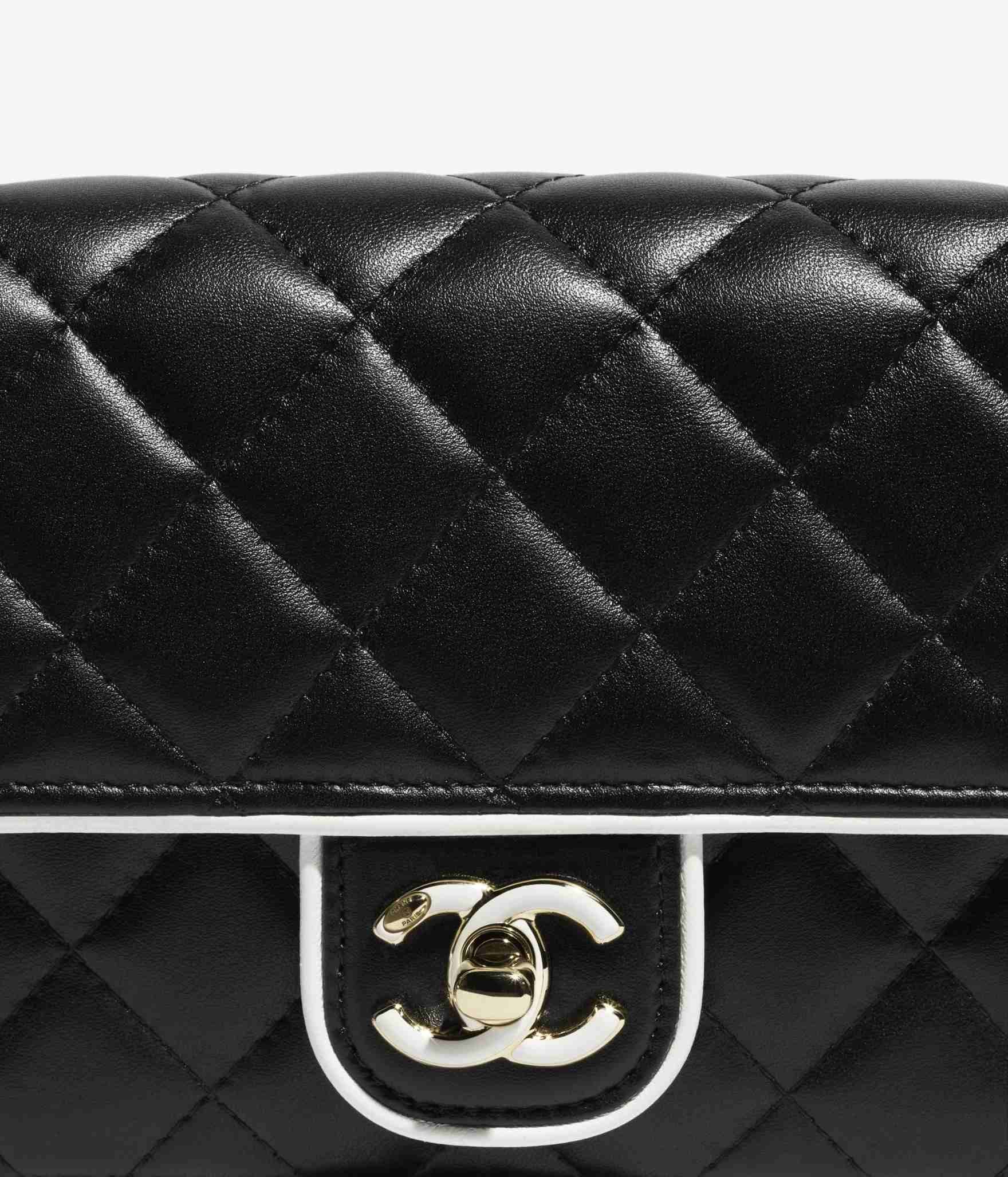 25P》CHANEL モノクロバイカラー チェーンウォレット (CHANEL