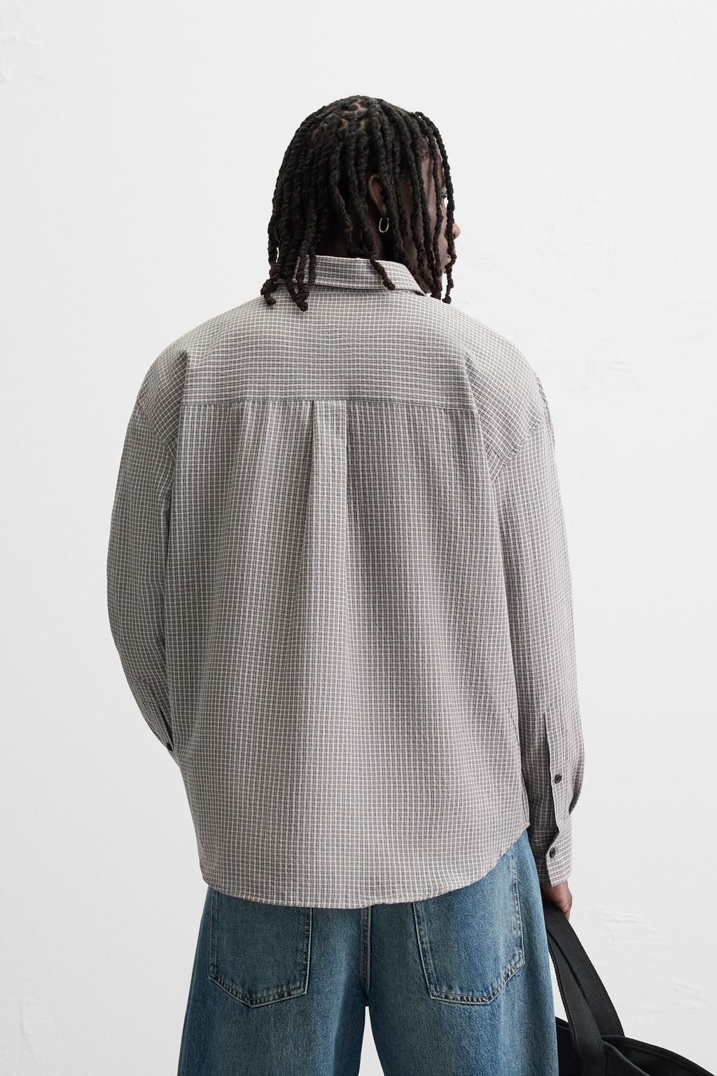 ☆ドイツ発*ZARA*新作*テクスチャーチェックシャツ/PG☆ (ZARA