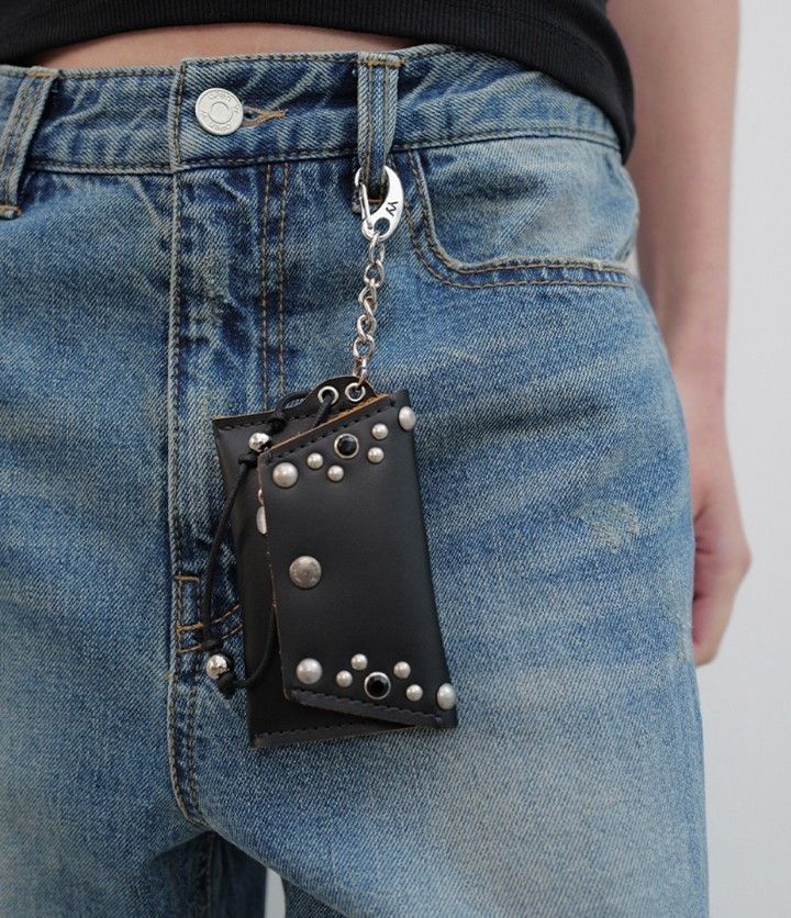 カードケース・名刺入れ [OPEN YY] STUD CARD CASE KEYCHAIN - BLACK OPEN YY] STUD CARD CASE KEYCHAIN : Black (OPEN YY_TheOpen