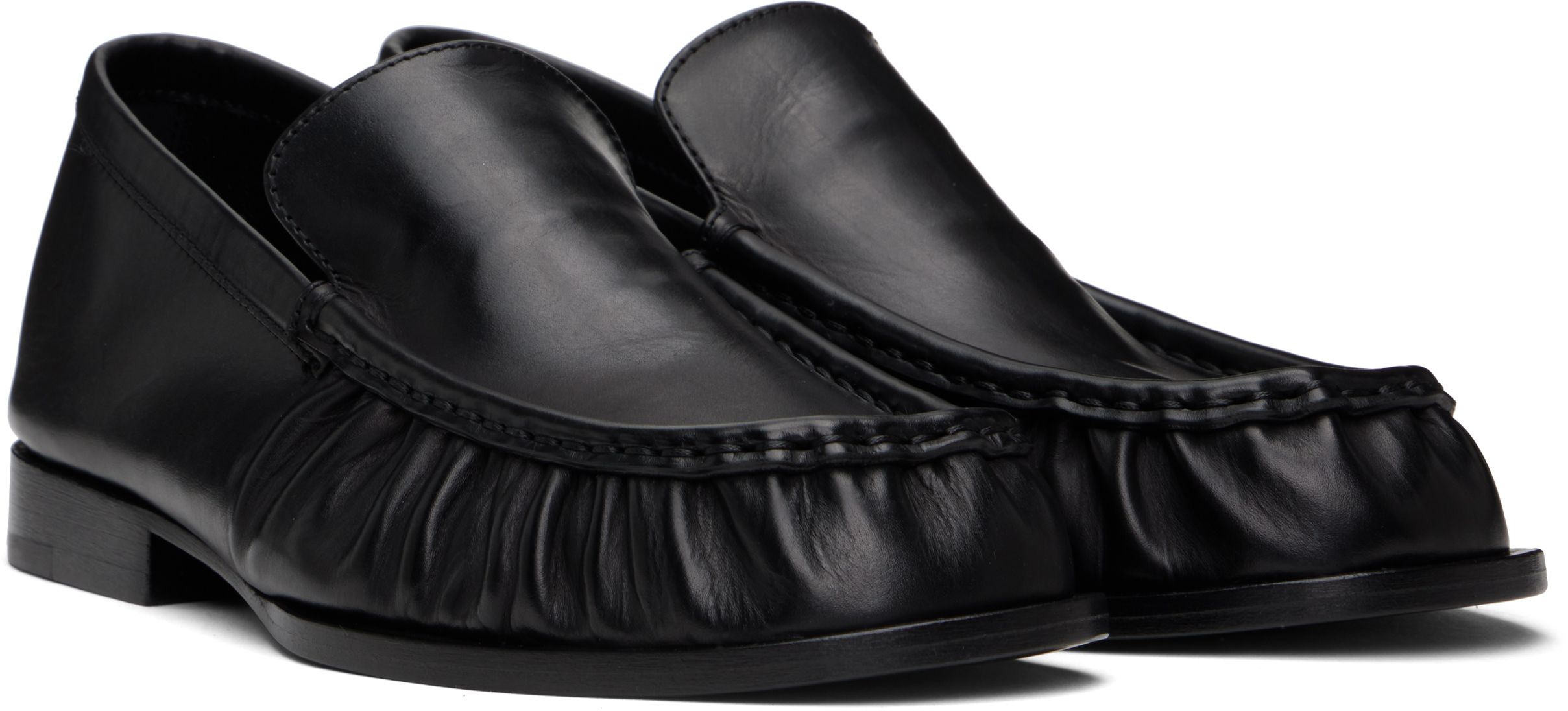 関税込み】Dries Van Noten ブラック レザー スリッポン (Dries