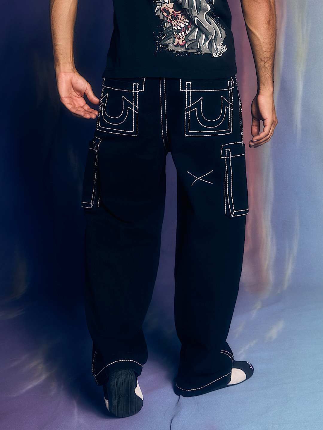 人気☆ True Religion BIG T カーゴ バギーパンツ (TRUE