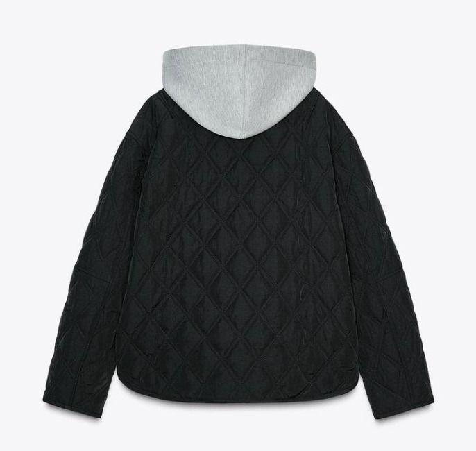 スペイン発送 ZARA フード一体型撥水キルティングジャケット