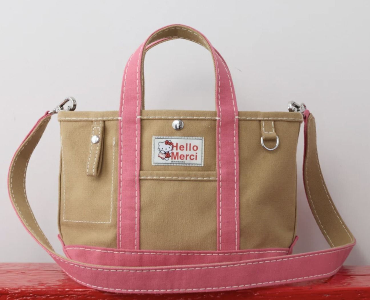 Hello Kitty x Merci♥キャンバストートバッグ M☆2色☆彡 楽天市場】メルシー ハローキティコラボ トートバッグ ミニ