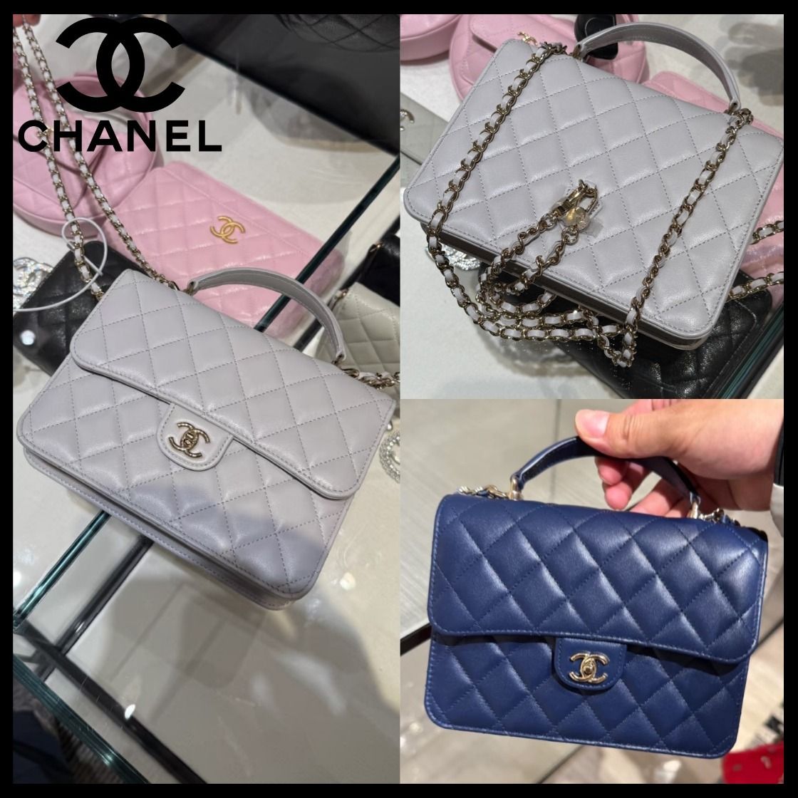 【3WAYで使える万能おしゃれバッグ☆】CHANEL バックパック バックパック、メッシュ & シャイニー ラムスキン、ブラック