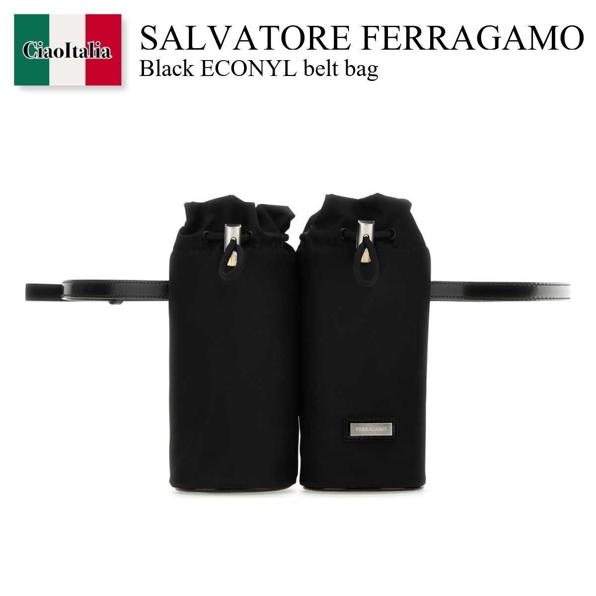Salvatore Ferragamo Black Econyl Belt Bag (FERRAGAMO