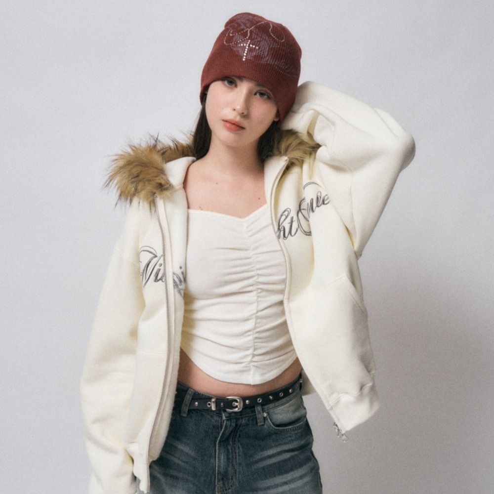 ☆AESPA ニンニン着用☆ MIDNIGHT MOVE hair hood zip up