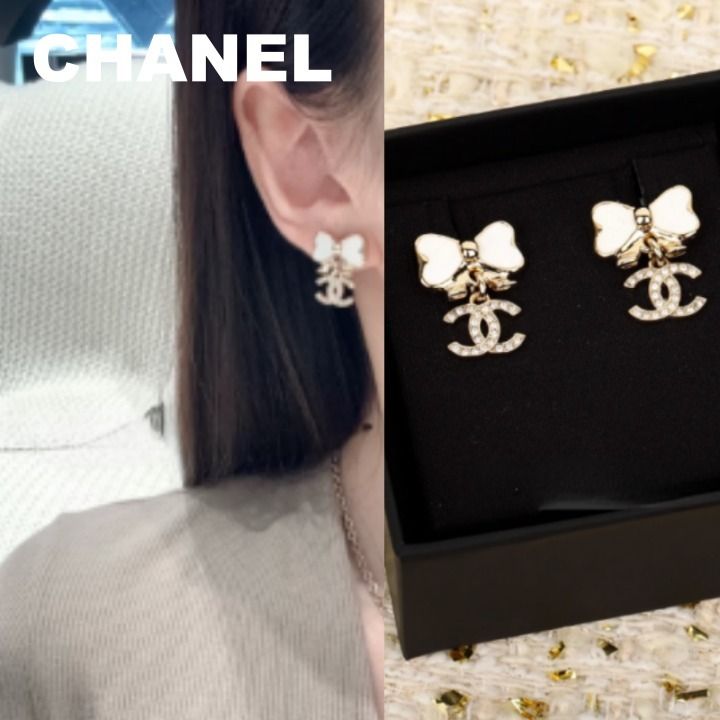 中町綾ちゃん着用♡】CHANEL リボンCCマーク ピアス☆ (CHANEL
