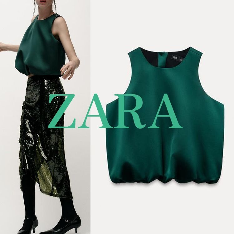 ZARA】バルーンサテントップス (ZARA/トップスその他) 2137/335