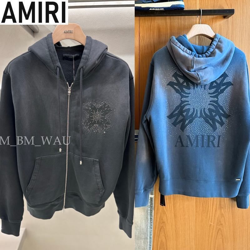 (残りわずか)AMIRI MA QUAD クリスタルジップフーディー AMIRI】MA クアッドクリスタル ジップフーディー (AMIRI